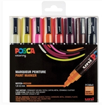 Uni POSCA PC-5M sæt med 8 penne Varme farver